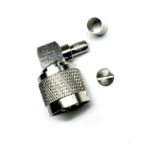 Роз'єм UHF male 7 crimp 90° (Тато, Штир, Вилка, Штекер, Plug), кутовий штировий обтискний роз'єм з обтискною втулкою (внутрішній діаметр Ø 5,9 мм) для кабелю RG-58, RG-223, LMR 240, SLR 240 (під обтискання кутовий 90°)