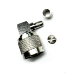 Роз'єм UHF male 7 crimp 90° (Тато, Штир, Вилка, Штекер, Plug), кутовий штировий обтискний роз'єм з обтискною втулкою (внутрішній діаметр Ø 5,9 мм) для кабелю RG-58, RG-223, LMR 240, SLR 240 (під обтискання кутовий 90°)