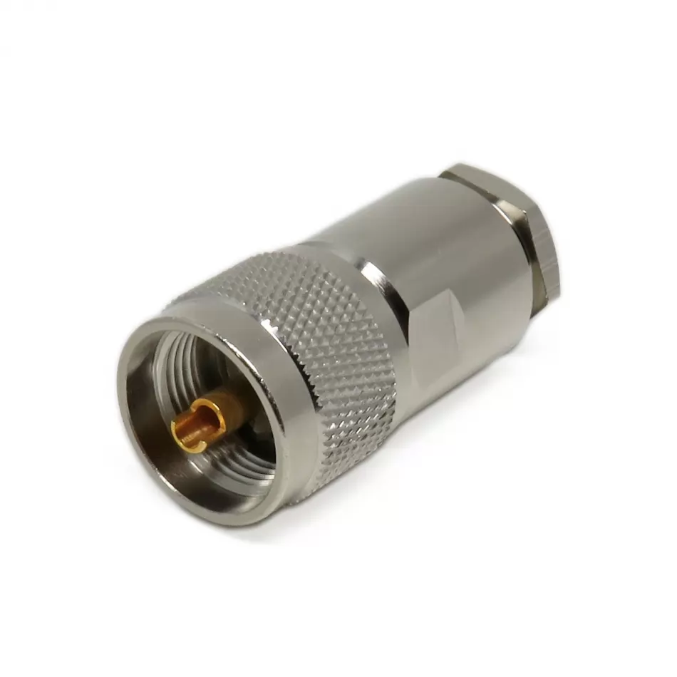 62c7f3e24f04f.webp Роз'єм UHF male 9 clamp (Тато, Штир, Вилка, Штекер, Plug), штировий для кабелю RG-213U, RG-8U, LMR-400 (затиск/збірка - під накрутку та пайку) - Зображення 1