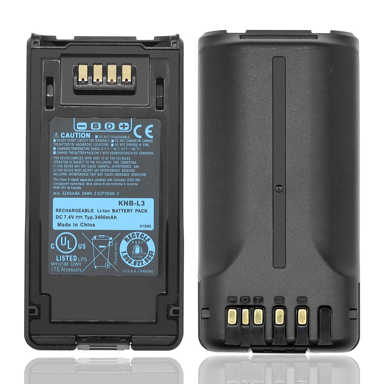 6578020460_akumulyatorna-batare-knb-l3.jpg Акумуляторна батарея KNB-L3 Li-ion, 7.4 V, 3400 мАг Kenwood - Зображення 1