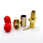 Роз'єм SMA female 6 crimp (Мама, Гніздо, Розетка, Jack), штировий з обтискною втулкою (внутрішній діаметр Ø 4,95 мм) для кабелю RG-58, RG-142, RG-400, LMR 195 (під обтискання)