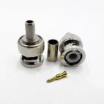 Роз'єм BNC male 6 crimp (Тато, Штир, Вилка, Штекер, Plug), штировий з обтискною втулкою (внутрішній діаметр Ø 4,95 мм) для кабелю RG-58, RG-142, LMR 195 (під обтискання)