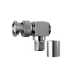 Роз'єм BNC male 9 crimp 90° (Тато, Штир, Вилка, Штекер, Plug), кутовий штировий з обтискною втулкою (внутрішній діаметр Ø 10,2 мм) для кабелю RG-213U, RG-8U, RG-11U, LMR-400 (під обтискання кутовий 90°)