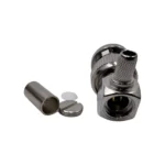 Роз'єм BNC male 7 crimp 90° (Тато, Штир, Вилка, Штекер, Plug), кутовий штировий з обтискною втулкою (внутрішній діаметр Ø 5,9 мм) для кабелю RG-58, RG-240, RG-223 (під обтискання кутовий 90°) - Зображення 2