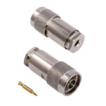 Роз'єм N-type male 7 clamp (Тато, Штир, Вилка, Штекер, Plug) штировий з обтискною втулкою (внутрішній діаметр Ø 5,9 мм) для кабелюRG-223, LMR 240, SLR 240 (затиск/збірка - під накрутку)