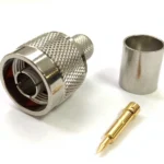 Роз'єм N-type male 8 crimp (Тато, Штир, Вилка, Штекер, Plug), штировий з обтискною втулкою (внутрішній діаметр Ø 7,8 мм) для кабелю 5D-FB (під обтискання)