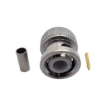 Роз'єм BNC male 5 crimp (Тато, Штир, Вилка, Штекер, Plug), штировий з обтискною втулкою (внутрішній діаметр Ø 2,5 мм) для кабелів: RG-174, RG-179, RG-316 (під обтискання)