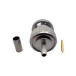 Роз'єм BNC male 5 crimp (Тато, Штир, Вилка, Штекер, Plug), штировий з обтискною втулкою (внутрішній діаметр Ø 2,5 мм) для кабелів: RG-174, RG-179, RG-316 (під обтискання) - Зображення 2