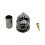Роз'єм BNC male 7 crimp (Тато, Штир, Вилка, Штекер, Plug), штировий з обтискною втулкою (внутрішній діаметр Ø 5,9 мм) для кабелю RG-58, RG-240, RG-223 (під обтискання)