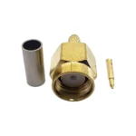 Роз'єм SMA male 5 crimp (Тато, Штир, Вилка, Штекер, Plug), штировий обтискний з обтискною втулкою (внутрішній діаметр Ø 3,0 мм) для кабелів: RG-174, RG-179, RG-316 (під обтискання)