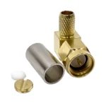 Роз'єм SMA male 6 crimp 90° (Тато, Штир, Вилка, Штекер, Plug), кутовий штировий з обтискною втулкою (внутрішній діаметр Ø 4,95 мм) для кабелю RG-58, RG-142, LMR 195 (під обтискання кутовий 90°)