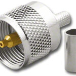 Роз'єм UHF male 6 crimp (Тато, Штир, Вилка, Штекер, Plug), штировий з обтискною втулкою (внутрішній діаметр Ø 4,95 мм) для кабелю RG-58, RG-142, LMR 195 (застосовується без паяння)