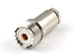 Роз'єм UHF female 7 clamp (Мама, Гніздо, Розетка, Jack), штировий з обтискною втулкою пляшкоподібної форми (внутрішній діаметр Ø 6,9 мм та Ø 4,9 мм) для кабелю RG-58, RG-223, LMR 240, SLR 240 (затиск/збірка - під накрутку та пайку)