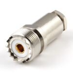 Роз'єм UHF female 7 clamp (Мама, Гніздо, Розетка, Jack), штировий з обтискною втулкою пляшкоподібної форми (внутрішній діаметр Ø 6,9 мм та Ø 4,9 мм) для кабелю RG-58, RG-223, LMR 240, SLR 240 (затиск/збірка - під накрутку та пайку)